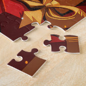 バセンジ犬とクリスマスプレゼント暖炉 ジグソーパズル (側面)