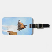 バセンジ絵画ーズ – かわいいオリジナルアート ラゲッジタグ (正面横)