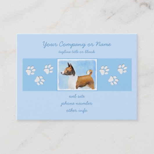 バセンジ絵画ーズ – かわいいオリジナルアート 名刺 (正面)