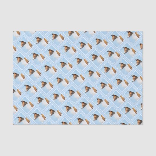 バセンジ絵画ーズ – かわいいオリジナルアート 薄葉紙 (正面)