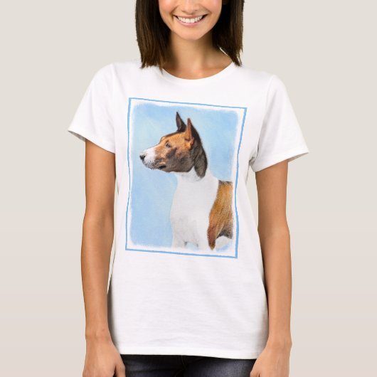 バセンジ絵画ーズ – かわいいオリジナルアート Tシャツ (正面)