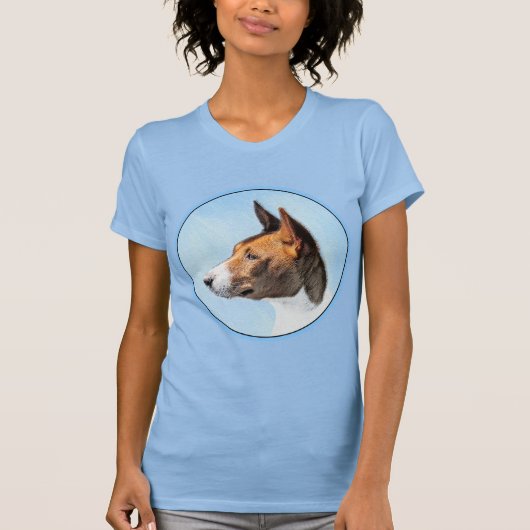 バセンジ絵画ーズ – かわいいオリジナルアート Tシャツ (正面)