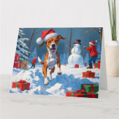 バセンジ遊ドッグの雪景色 カード (正面)