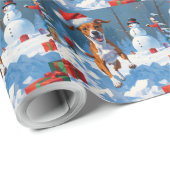 バセンジ遊ドッグの雪景色 ラッピングペーパー (ロールコーナー)