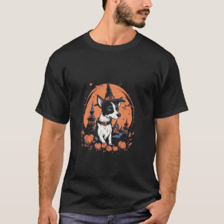 バセンジ魔女ハロウィーン衣装ドッグ恋人の子犬pu tシャツ