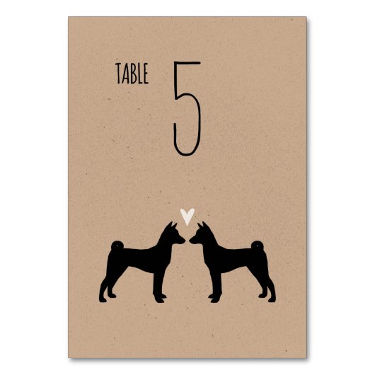 バセンジ·ドッグ·シルエット結婚披露宴 テーブルナンバー (正面)
