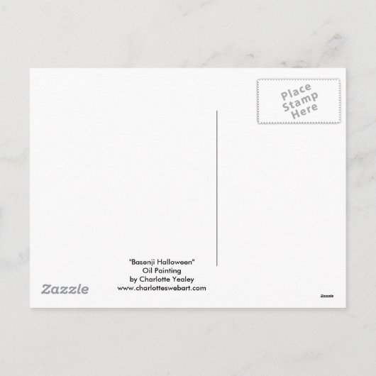 「バセンジ・ハロウィーン」ドッグアートはがき シーズンポストカード (裏面)