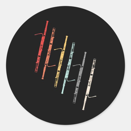 バソニストBassoon Player Orchestra Band ラウンドシール (正面)