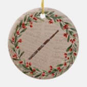 バソンクリスマスオーナメントオーケストラ音楽ギフト セラミックオーナメント (裏面)