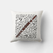 バソーンミュージカルノートBassoonistミュージック先生 クッション (裏面)