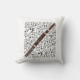 バソーンミュージカルノートBassoonistミュージック先生 クッション