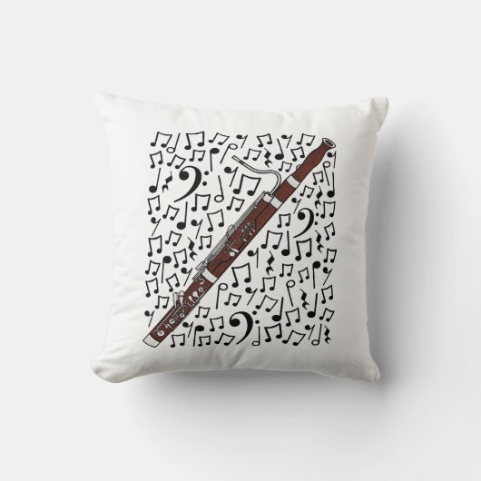 バソーンミュージカルノートBassoonistミュージック先生 クッション (正面)