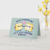 バタおもしろいーハーフバレンタインデー カード (黄色い花)