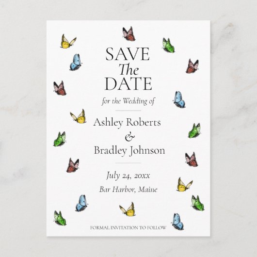 バタお洒落ン素朴グは日付を保存 案内ポストカード (正面)