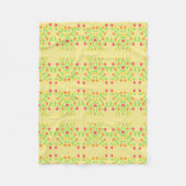 バタかわいらしーイエローの模様 フリースブランケット (正面)