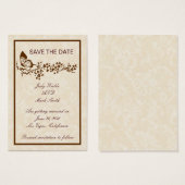 バタエレガントイ結婚式の日付カードを保存 (正面&裏面)