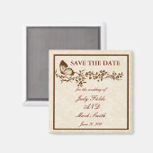 バタエレガントイ結婚式の日付磁石を保存 マグネット (正面/裏面)