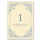 バタエレガントーイエローアンドブルーシックヴィンテージ縁ど テーブルナンバー (裏面)