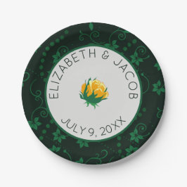 バタエレガントーイエローカ結婚メリア ペーパープレート