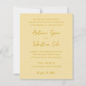 バタエレガントーイエローバジェット結婚式招待状 (正面)