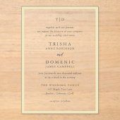 バタエレガントーイエローモノグラモダンム結婚ズ アクリル招待状 (正面)