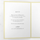 バタエレガントーイエローモノグラモダンム結婚ズ 三つ折り招待状 (内部最初)
