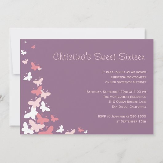 バタバタの誕生日パーティーの招待 招待状 (正面)