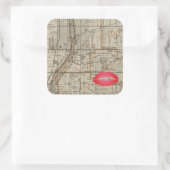 バタビアイリノイ地図1870キツネリバーバレー スクエアシール (バッグ)
