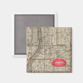 バタビアイリノイ地図1870キツネリバーバレー マグネット (正面/裏面)