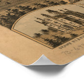 バタビアイリノイ1869アンティークパノラママップ ポスター (角)