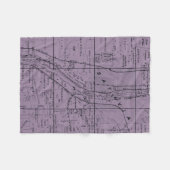 バタビアイリノイ1871マップキツネリバーバレー フリースブランケット (正面(横))