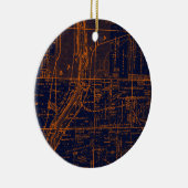 バタビアイリノイ1871地図キツネリバーバレー セラミックオーナメント (右)