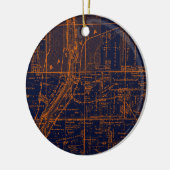 バタビアイリノイ1871地図キツネリバーバレー セラミックオーナメント (左)