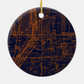 バタビアイリノイ1871地図キツネリバーバレー セラミックオーナメント (裏面)