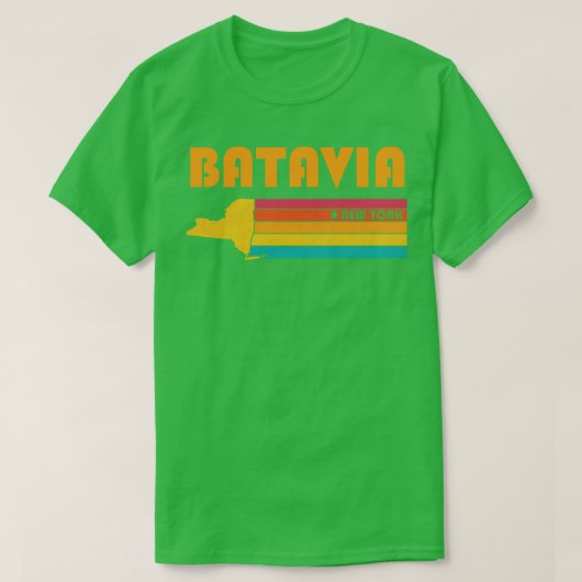 バタビアニューヨークヴィンテージ動揺して土産 Tシャツ (デザイン正面)