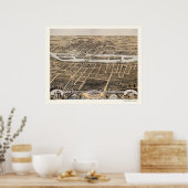 バタビア、ILパノラママップ – 1869 ポスター (キッチン)