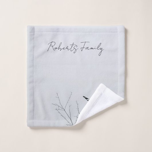バタフお洒落ィーのファミリー名パーソナライズされた バスタオルセット (ウォッシュタオル)