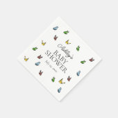 バタフお洒落ロ素朴ニュートラルベビーシャワー スタンダードカクテルナプキン (角)