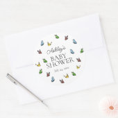 バタフお洒落ロ素朴ニュートラルベビーシャワー ラウンドシール (封筒)