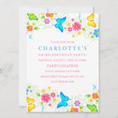 バタフかわいらしィー誕生日招待状 招待状 (正面)