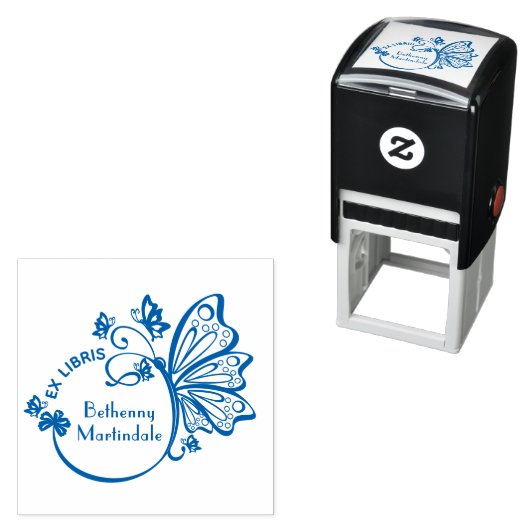 バタフかわいらしフレーム図書名 セルフインキングスタンプ (インサイチュ)