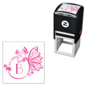バタフかわいらしフレーム図書本イニシャル セルフインキングスタンプ (インサイチュ)