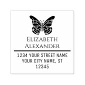 バタフかわいらしライシルエット名差出人住所#1 セルフインキングスタンプ (デザイン)