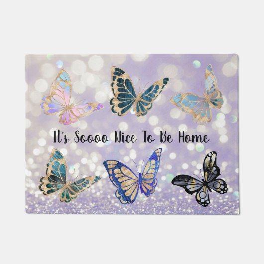 バタフかわいらしライドアマット ドアマット (正面)