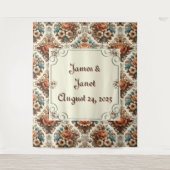 バタファンシーークリーム結婚フローラの背景 タペストリー (正面)