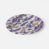 バタフエレガントィーとラベンダーデザイン ペーパープレート (アングル)