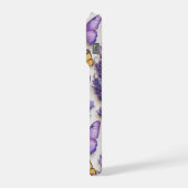 バタフエレガントィーとラベンダーデザイン iPhoneケース (左側面)