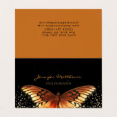 バタフエレガントィーグリッターオレンジブラック 名刺 (外部フラット)