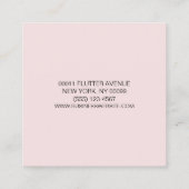 バタフエレガントィーグリッター赤面 スクエア名刺 (裏面)