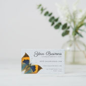 バタフエレガントィーヴィンテージブルーロマンチックエフェメラ 名刺 (スタンド正面)